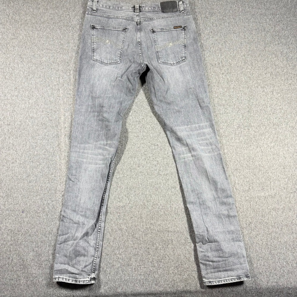 Nudie Jeans Co Lean Dean Grey Slim Tapered Jeans Womens 32X36 Grey Wash Denim - Picture 7 of 13